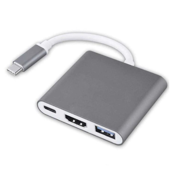 3-in-1 Adapteri USB Type C Hub USB-C Telakka