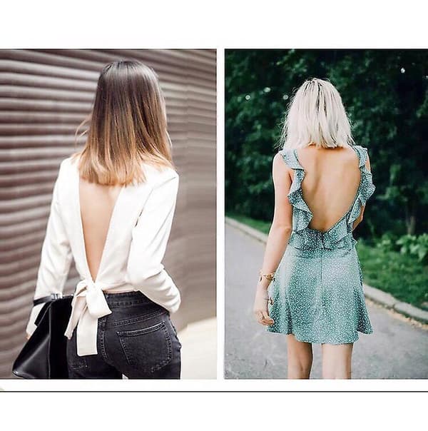 Women's Low Back Bras Without Steel Ring Backless Bra Deep V Neck Sexy Backless Bralette Skin 75A
