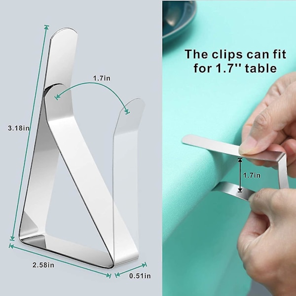 Dug Clips 12 Pak Rustfrit Stål Picnic Duge Klemmer