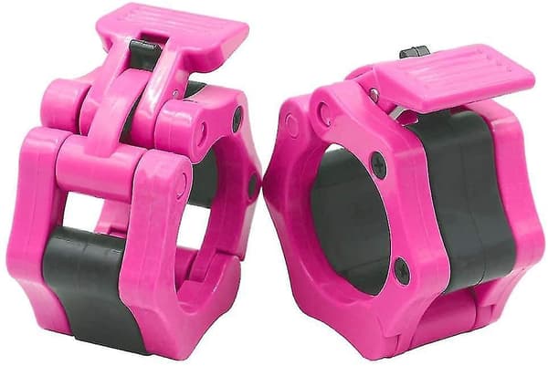 Weight Bar Collars, Locking 2 Inch Barbell Clamps Pink