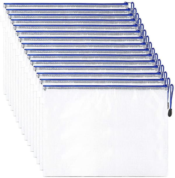 15 Pieces Zippered Folder Zipper Pocket A4 File Document Pockets With Zipper A4