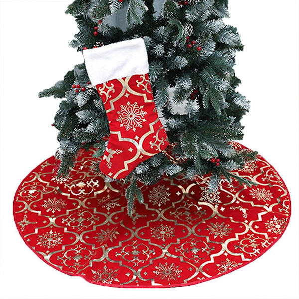 Snefnug Juletræstæppe - 120 cm Red