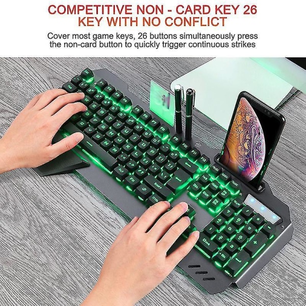 Desktop Laptop Mechanical Keyboard Rgb Led Backlight Plug And Play Ergonomic Design Waterproof Gaming Keyboard Rgb Backlight Black