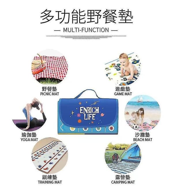 Picnic Matwashable Extra Large Picnic & Beach Blanket Handy Mat Plus Thick Dual Layers Sandproof Waterproof Padding Portable For Everyone 200*200