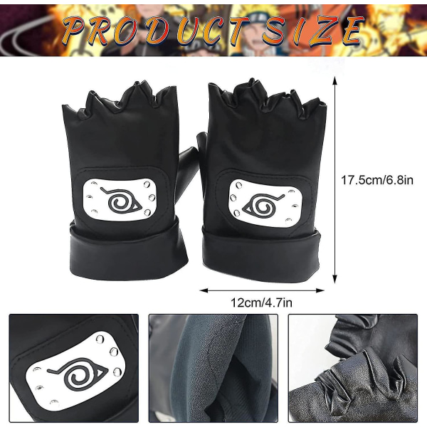Kakashi Cosplay Sæt Ninja Konoha Naruto Pandebånd Kakashi Pande Beskyttelse Og Kakashi Maske Handsker Kunai Ninja Plastik Shuriken Kakashi Cosplay Prop