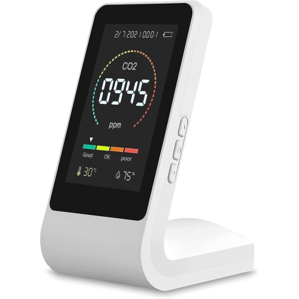 Co2 Meter Indoor Air Quality Monitor, 3 In 1 Smart Co2 Detector, Temperature And Relative Humidity Detector, Co2 Sensor For Bedroom Car Office