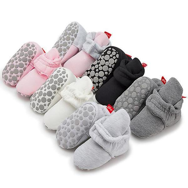 Baby Unisex Baby Sutsko, Økologisk Bomuld Justerbare Spædbarnssko White 12cm
