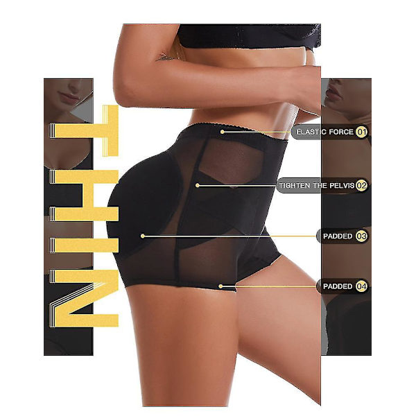 Ladies Butt Lift Panties Body Shaper Pants Hip Enhancer Panty Butt Lift Underwear Black 3XL