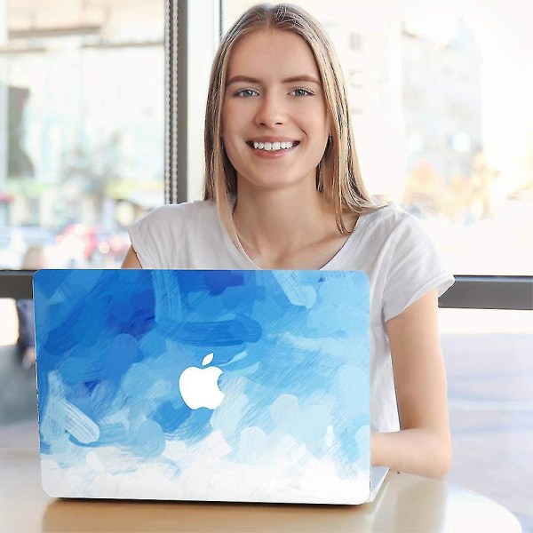 Creative Hard Shell & Keyboard Cover Compatible With Macbook Pro13 Blue smear