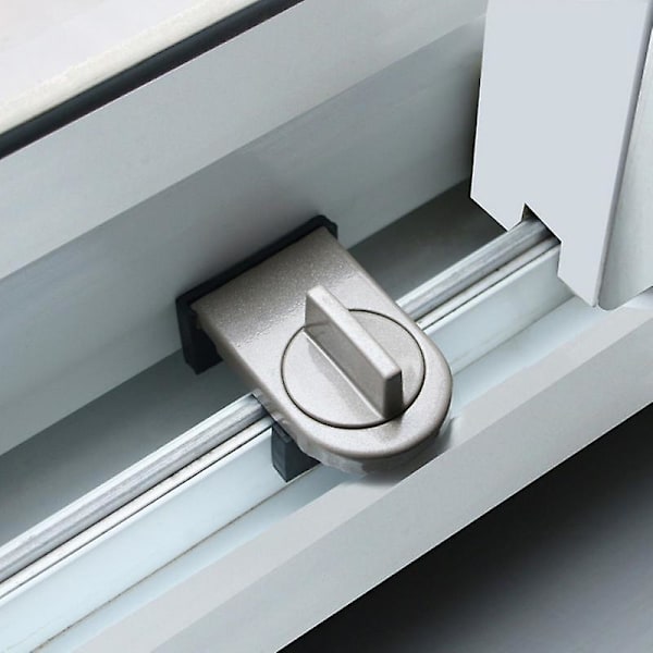 Adjustable Sliding Sash Window Stopper Cabinet Locks Doors Security Anti-theft Lock Buckle Window Sliding Door Child Safety Lock Brown