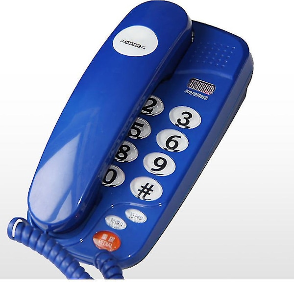 Fastnettelefon med store knapper, pause og genopkald Red