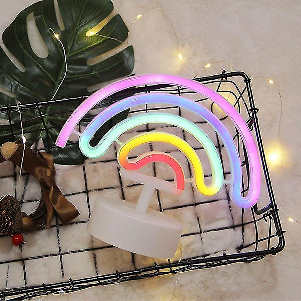 Rainbow Neon Led Night Lamp Girls Bedroom Warm Night Light Room Decoration 3d Acrylic Table Desk Lamp Gifts