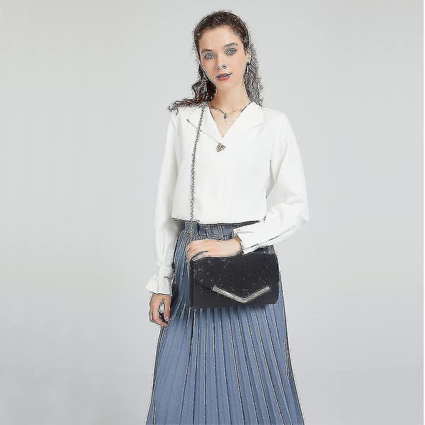 Dame Aften Clutch Tasker Formelle Fest Clutcher Bryllupspunge Black