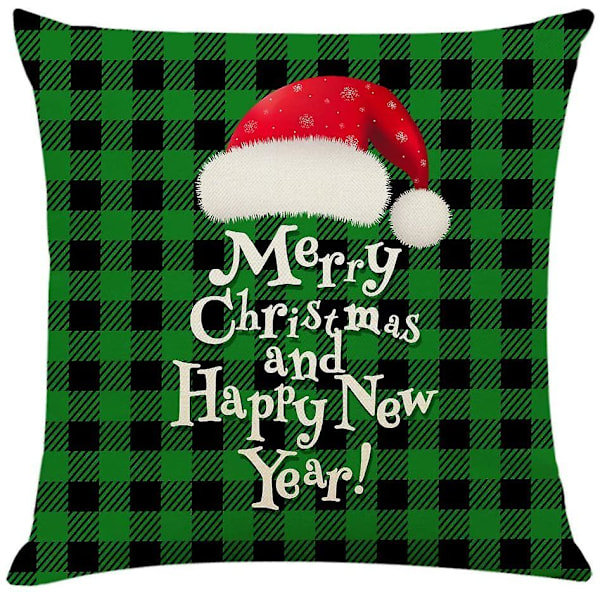 4 stk. 45x45 cm Pynteputetrekk Juledekorative Sofaputetrekk Bomulls Lin Putetrekk Firkantet Putetrekk For Sofa, Sjeselong, Seng Og Bil