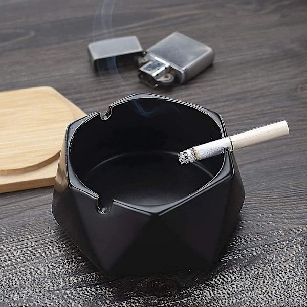 Ceramic Ashtray For Weed ,with Lid, Windproof Design And Hexagon Shaped