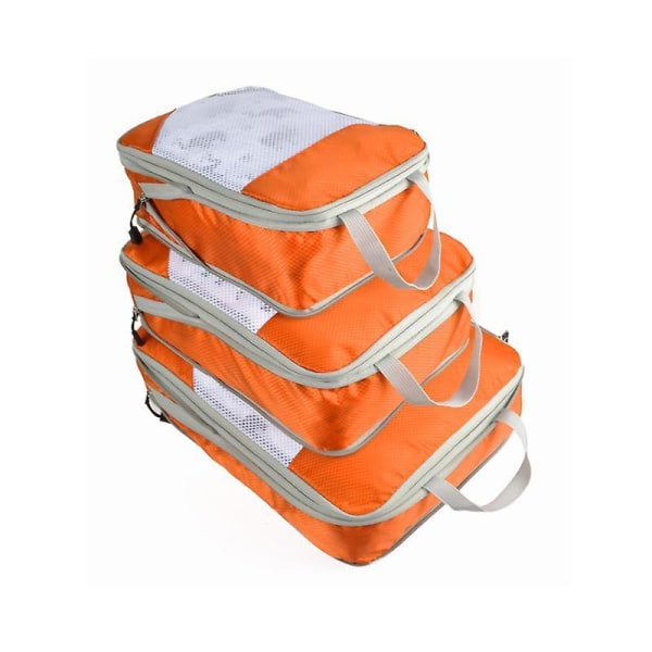Travel Storage Bags 3pcs Suitcase Organizer Bag Complete Set Of Waterproof Clothes Storage Bag orange