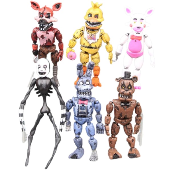 6pcs/set Pvc Five Nights At Freddy\'s Action Figure Fnaf Bonnie Foxy Freddy