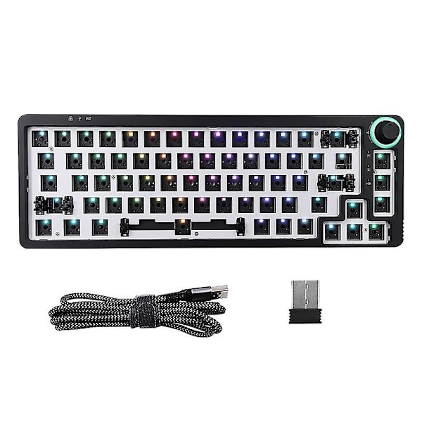 Tm680 Mechanical Keyboard Kit Hot Swappable Programmable Bt 2.4g Wired 3 Modes Black