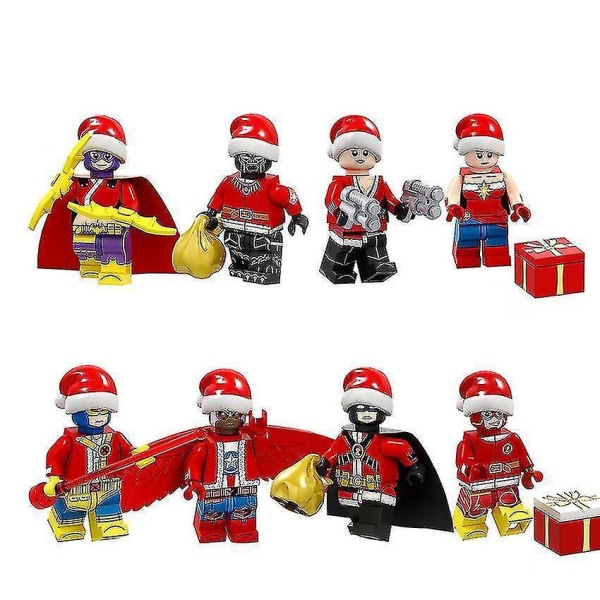 8 stk. Juleversion af Superhelte Minifigur Panther Black Widow Samlet Byggeklods Dukke Dekoration Legetøj