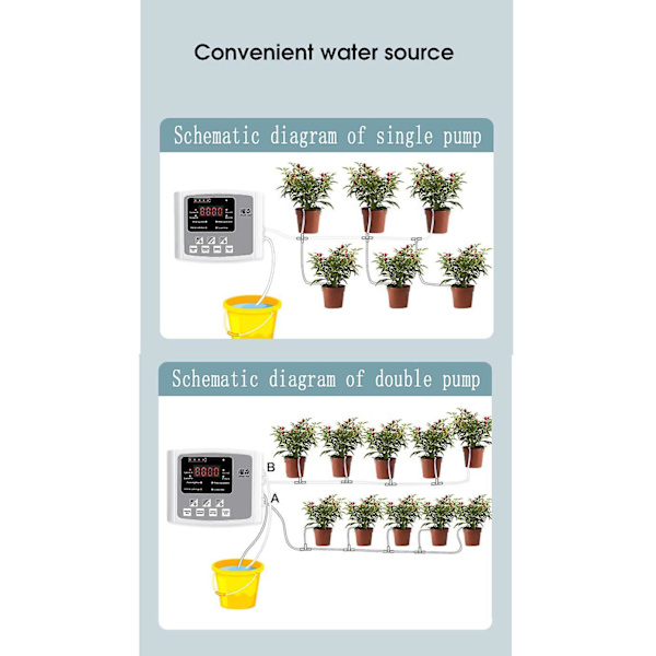 Intelligent Drypvanding Vandpumpe Timer System Have Automatisk Vandingsenhed Solenergi Opladning Potteplante single pump 10m blue