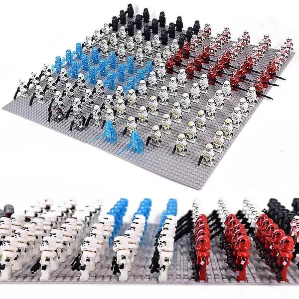 100 stk./lot Sort og hvid Star Wars klods Clone Trooper figurer