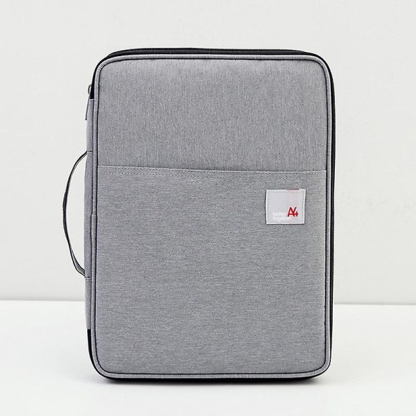 Waterproof Oxfored A4 File Folder Document Bag Business Briefcase Storage Bag For Notebooks Pens Pad Computers Student Gift Light Gray
