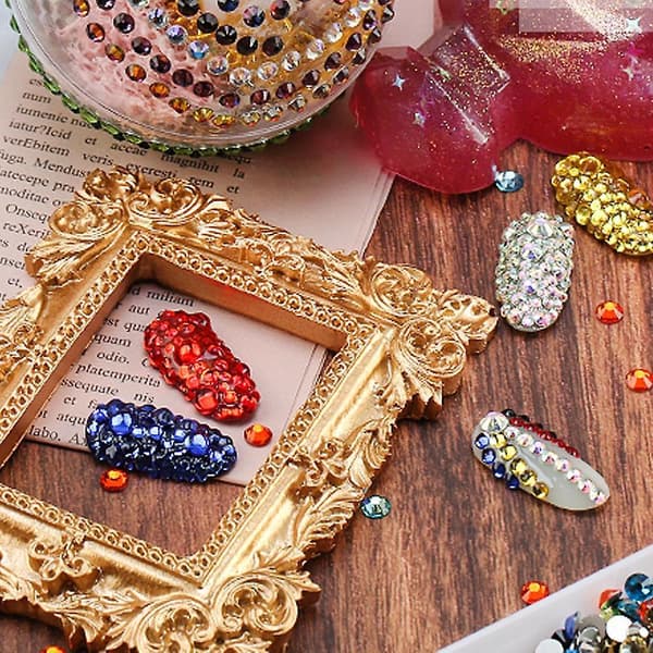 Flat Back Gems Krystall Rhinestones, for Negler Øye Makeup Rhinestones