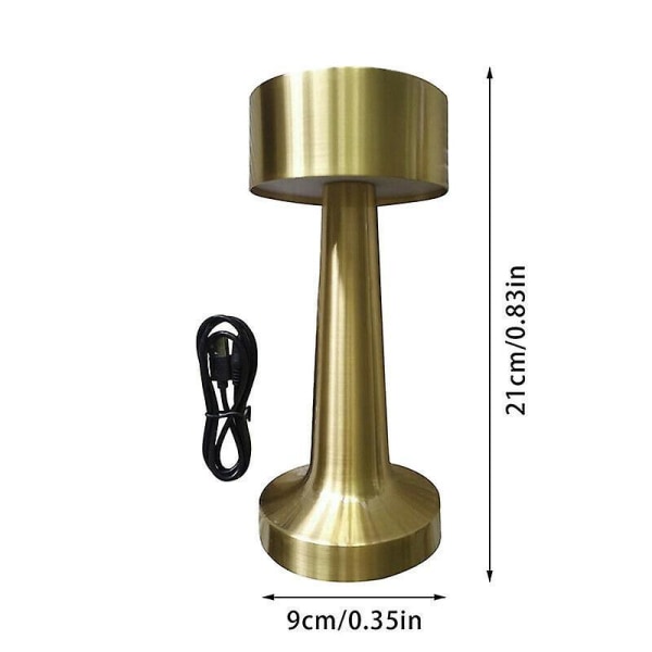 Rechargeable Led Table Lamp Touch Sensor Desk Light Bedroom Restaurant Bar Decor Gold Dumbbell