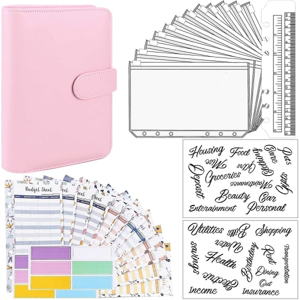 Budgetplanlægger Kontantbinder Kuvert Pink -29pcs
