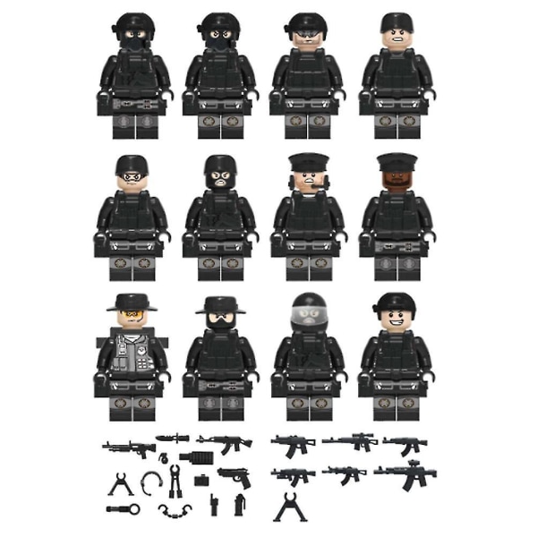 Militære SWAT-hold Figur Lego-lignende Sæt By Politi Model Byggeklodser Sæt