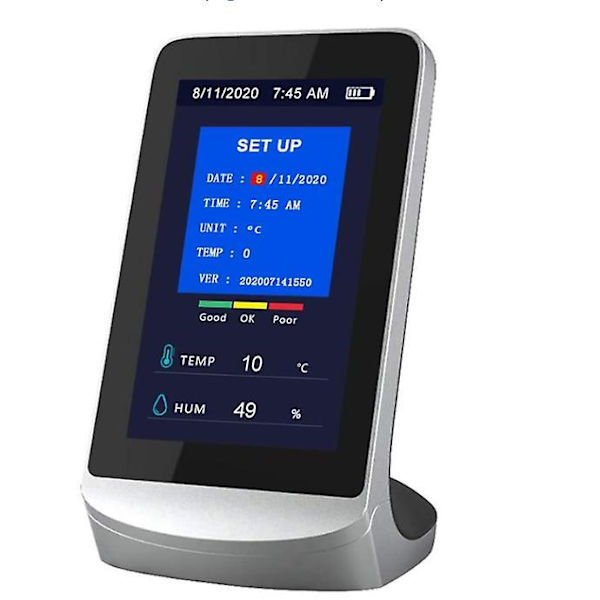 Darmowade Kuldioxid Detektor Co2 Detektor Co2 4.3\" Display