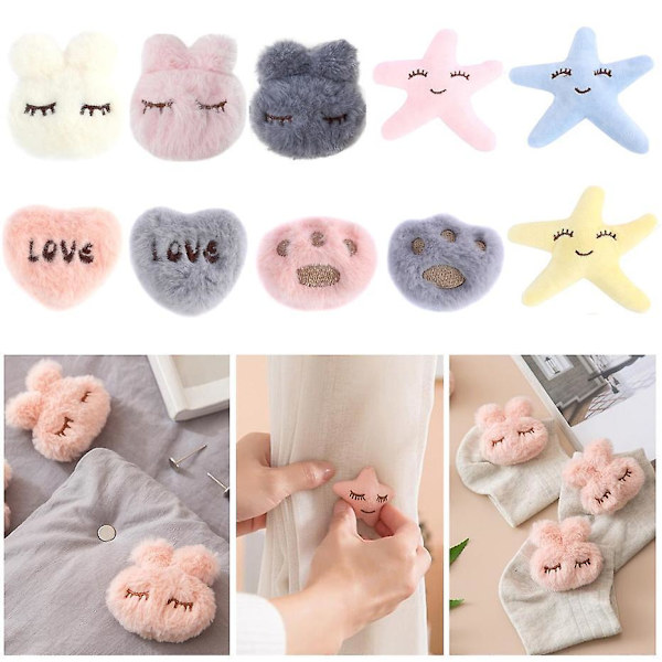 Søte kaninformede klypeholdere for dyner Stropper Seler Madrassbeskyttelse Klemmer Antiskli-fester for laken Pink Rabbit