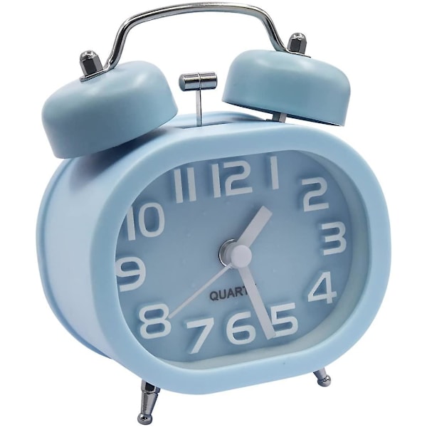 Retro Silent Quartz Alarm Clock, Morning Alarm Clock Analogue Travel Bedside Clock Metal