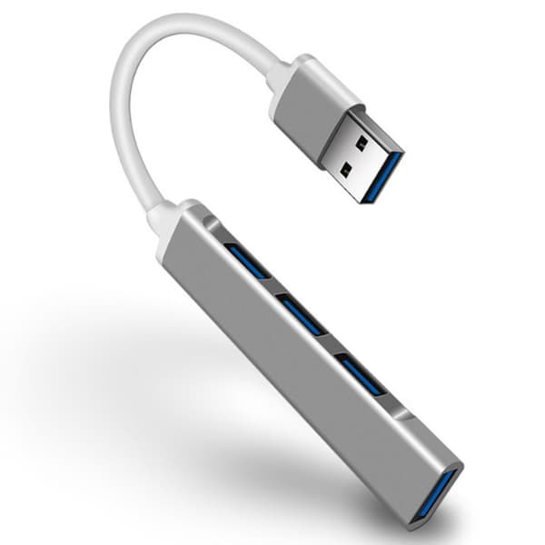 Mini Dokkingstasjon 4 Porter Usb 3.0 Kabel Hub Splitter Kobling For Laptop Space Grey