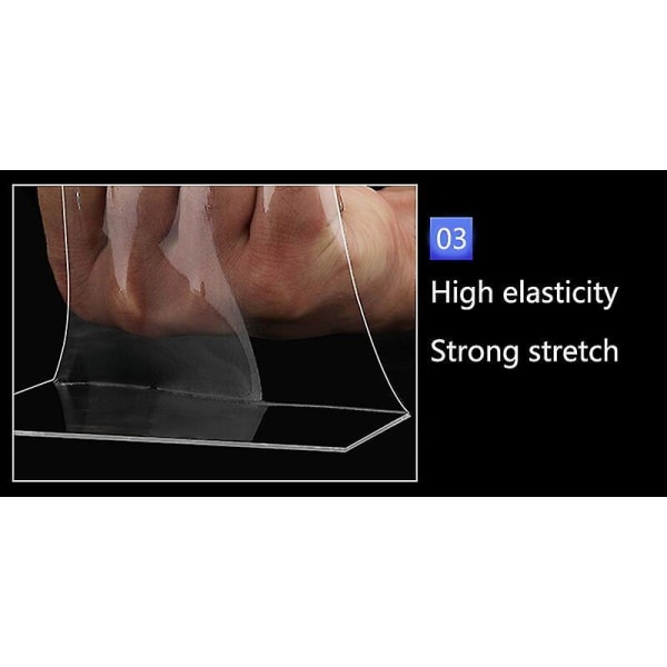 Home Reusable Nano Tape Double Sided Tape Transparent No Trace Cleanable Tape For Bathroom Toilet Crevice Strip Pool Seal