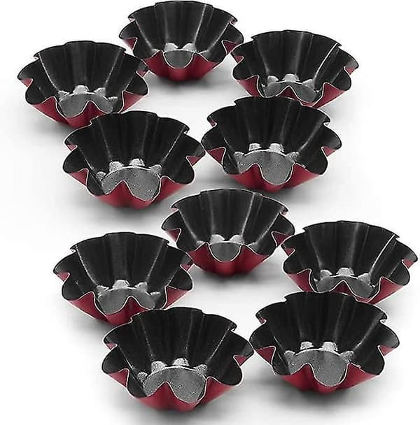 10 Pack Tart Molds, Mini Carbon Steel Cake Muffin Mold Tins