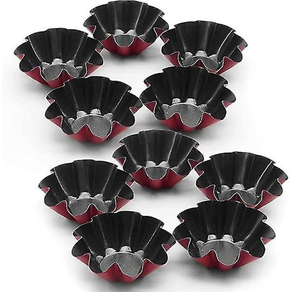 10 Pak Tartforme, Mini Karbonstål Kage Muffinform