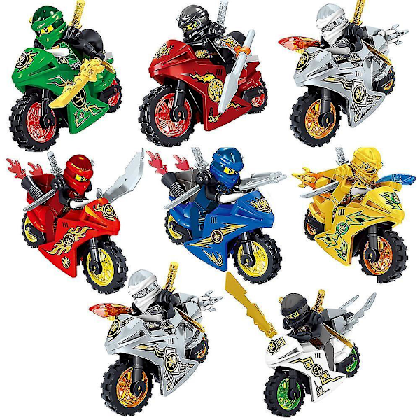8 stk. Ninja Figurer Sett Barneleker Shinobi Minifigurer Bursdagsgaver