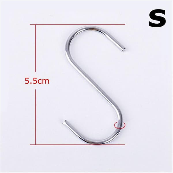 10pcs Stainless Steel S-shape Hanger Hook Clasp Holder Hooks Hanging Storage Tools S