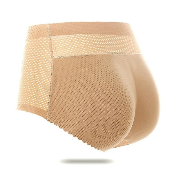 Women Padded Push Up Panties Butt Lifter Shaper Fake Ass Mid-waist 126beige L