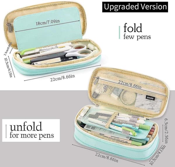 Pencil Case Large Pen Case Office College Large Storage Bag Storage Bag Storage Box Student (cyan)