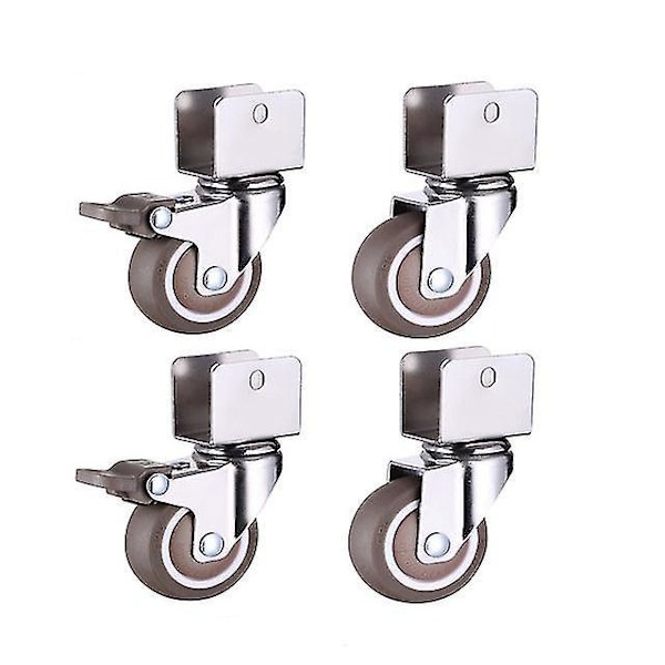1.5 Furniture Crib Casters Cabinet Clamp With Brake Wheels Soft Rubbe N0.3 16mm