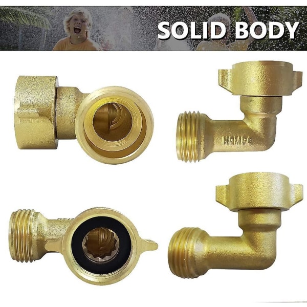 Garden Hose Connector 90 Degree Brass Garden Hose Elbow Solid Brass Adapter (4pcs)+ Extra 4 Pressure Washers