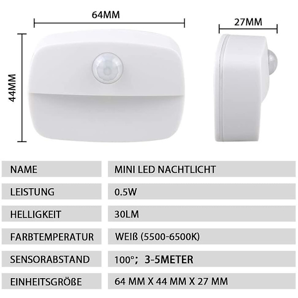 Led Night Light, [2 Pack] Auto On Off Pir Led Night Light, Wall Sconce, Motion