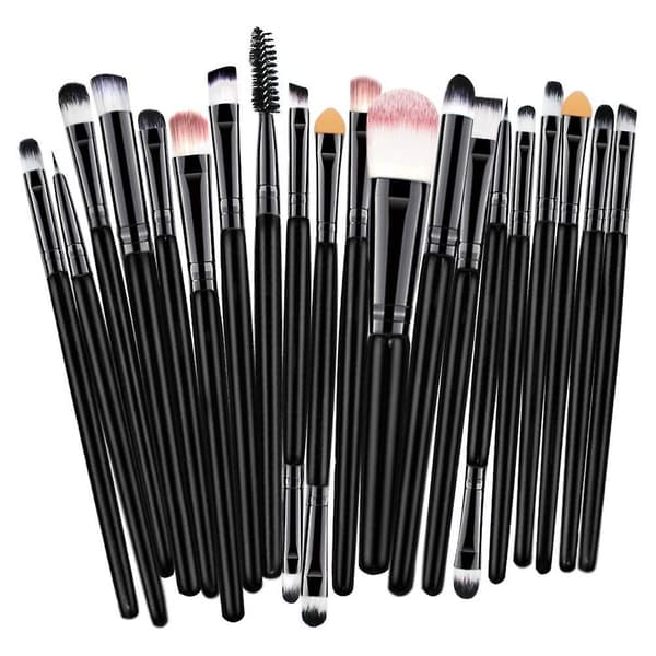 20 Pcs Makeup Brush Set,makeup Toiletry Kit Ideal For Pro & Daily Use Black
