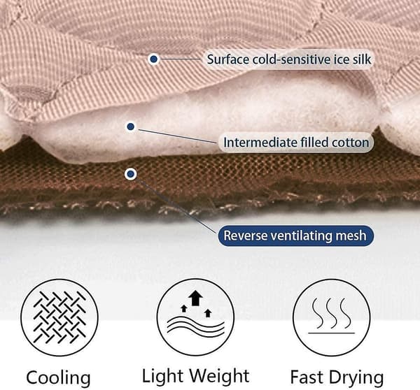 Dog Cooling Mat Sleeping Cooling Pad Washable Ice Silk Cool Blanket For Kennel Sofa Bed Coffee L