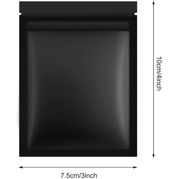 50 kpl Holografisia pakkauspusseja elintarvikkeiden säilytykseen (läpikuultava matta musta, 7,5x10cm)