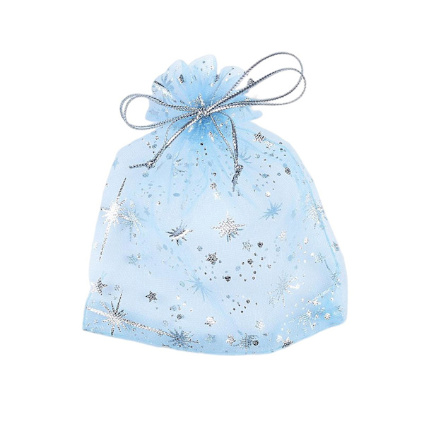50 stk. julegaveposer med snøre Gennemsigtige julesokposer til slik, kager og chokolade Light Blue