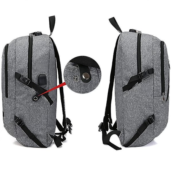 Student Backpack Usb Charging School Bag Youth Computer Bag black