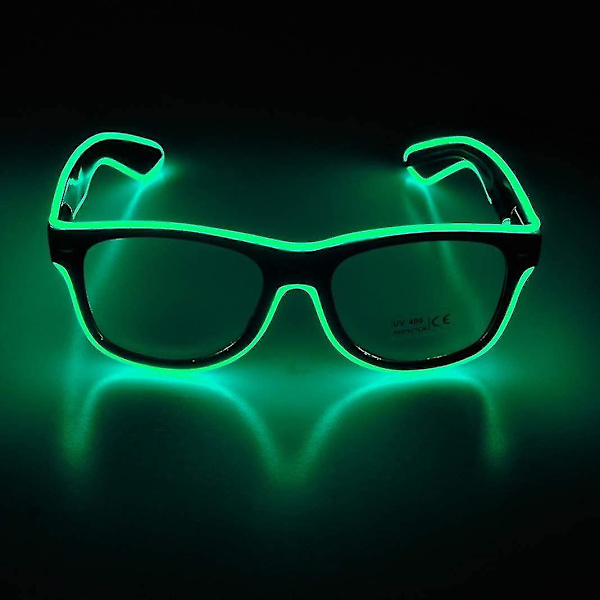 Neon Rave Glow LED-lasit Green